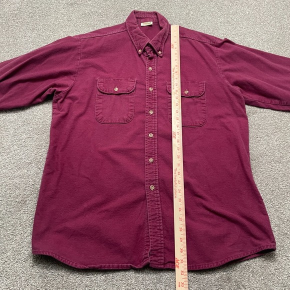 VINTAGE Five Brother Shirt XL Red Workwear Flannel Long Sleeve 90s Mens - Picture 5 of 7